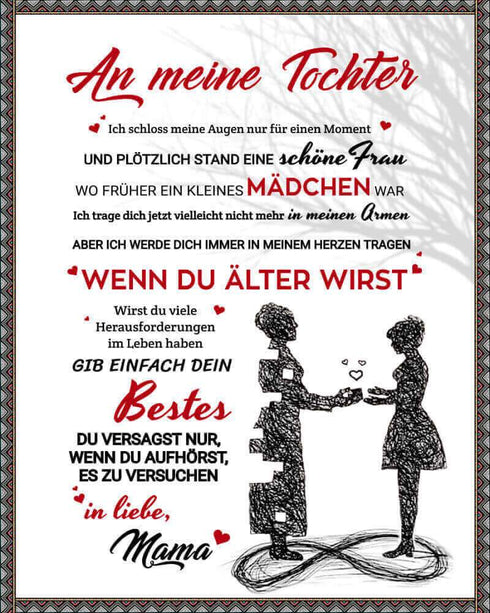 Divesart - Decke von Mutter zu Tochter - "Mein Herz ist bei dir"