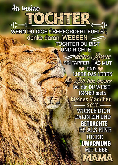 Divesart - Decke von Mutter zu Tochter - "Danke Tochter, ich habe dich"