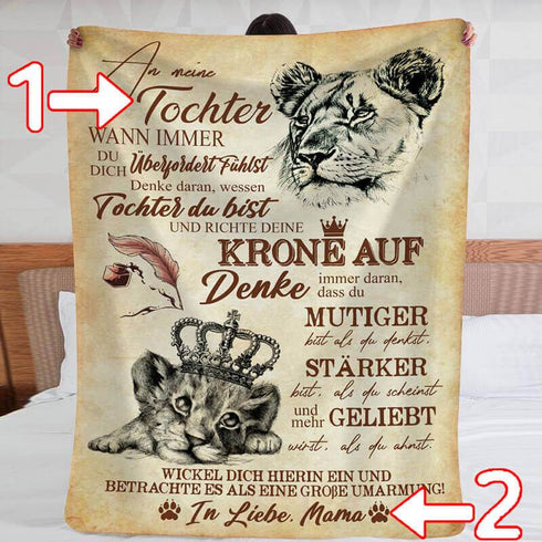 Divesart - Decke von Mutter zu Tochter - "Für meine kleine Prinzessin"