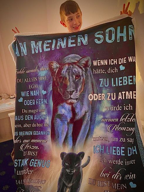 "An meinen Sohn" Decke - Tiger