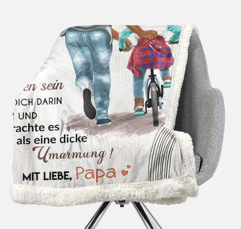 Divesart - Decke vom Vater an die Tochter - "Ich freue mich über jeden Moment mit dir"