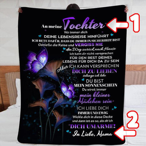 Divesart - Decke von Mutter zu Tochter - "Die magische Schönheit der fliegenden Liebe"