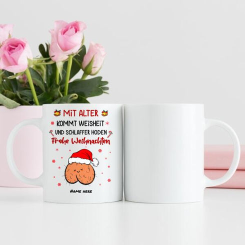 Persoonlijk Weihnachtsgeschenk für Papa - Mit Alter kommt Weisheit und schlaffe Hoden