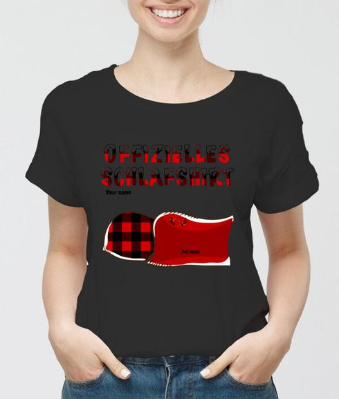 Personalized Cat and Dog Xmas theme Official Sleep Shirt - Christmas Gift for Pet Lover - Customizable T-Shirt