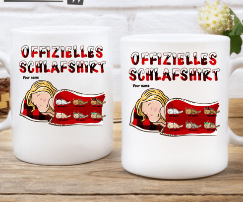 Henkilökohtainen kissan ja koiran jouluteema Unisex T-paita Virallinen unipaita - Joululahja - Mukautettava muki