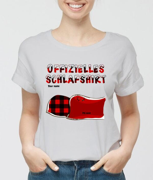 Personalisierte Katze und Hund Xmas Theme Offiziell Schlafhemd - Weihnachtsgeschenk für Haustierliebhaber - Anpassbar