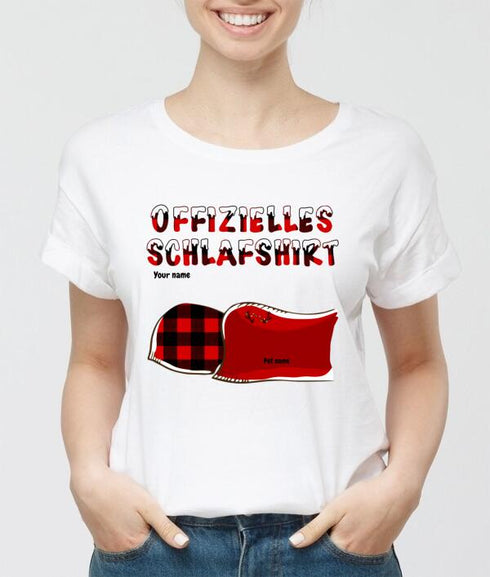 Personalisierte Katze und Hund Xmas Theme Offiziell Schlafhemd - Weihnachtsgeschenk für Haustierliebhaber - Anpassbar