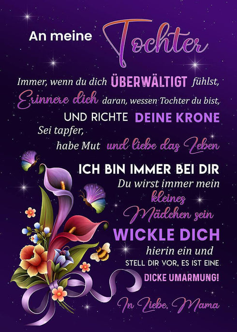 Divesart - Decke von Mutter zu Tochter - "Zartes Blütenblatt"