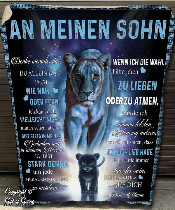 "An meinen Sohn" Decke - Tiger