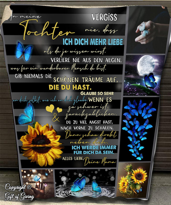 "An meine Tochter" Decke - Sonnenblume 3