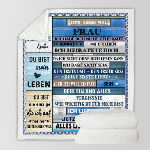 "An meine Frau" Decke - Liebe