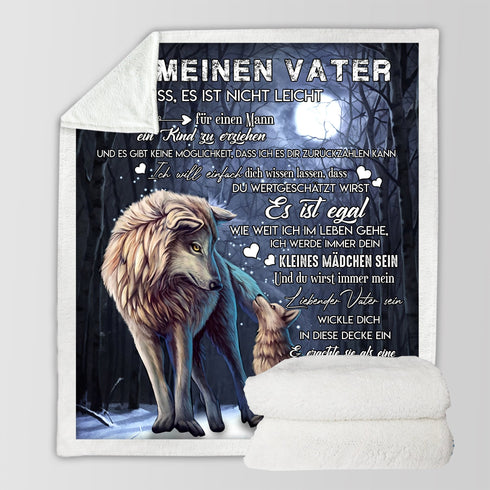 "An meinen Vater" Decke - Wolf