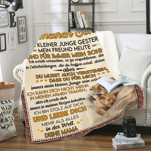 "An meinen Sohn" Decke - Lion
