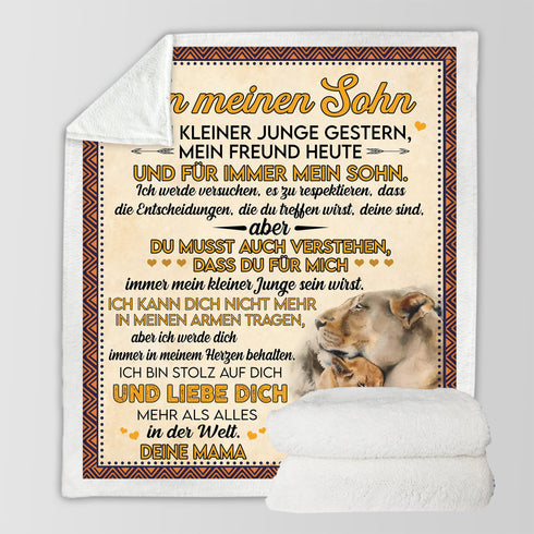 "An meinen Sohn" Decke - Lion