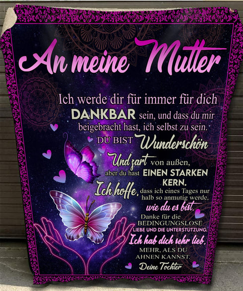"An meine Mama" Decke - Schmetterling