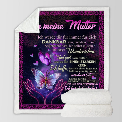 "An meine Mama" Decke - Schmetterling