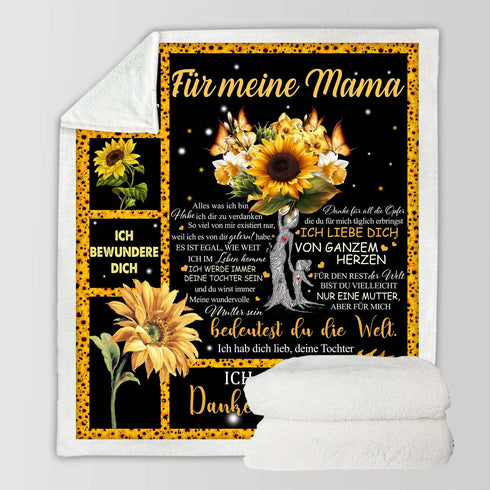 "An meine Mama" Decke - Sonnenblume