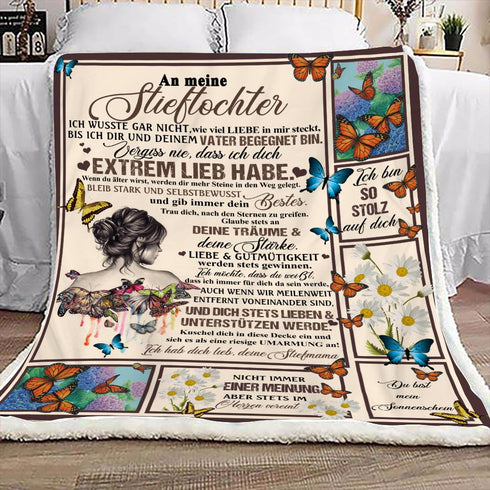 "An meine Stieftochter" Decke - Schmetterling