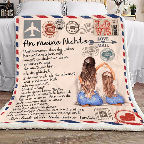 "An meine Nichte" Decke - Postkarte