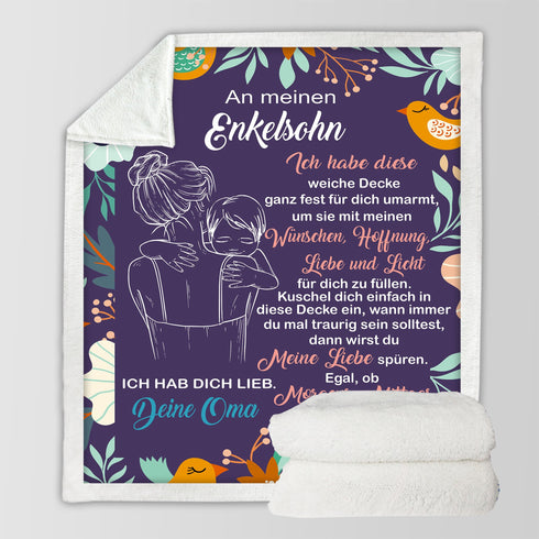 "An meine Enkelsohn" Decke - Umarmung