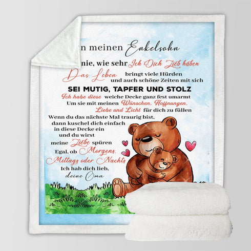 "An meine Enkelsohn" Decke - Bär