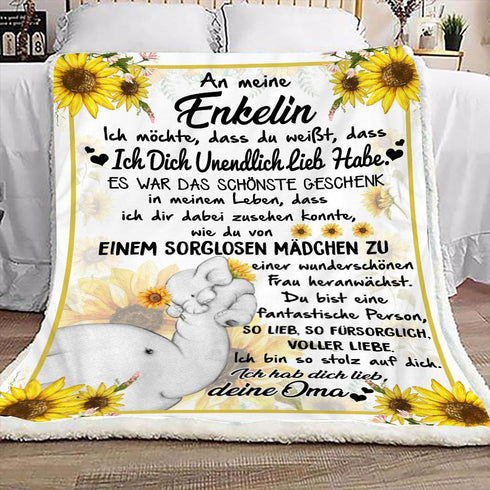 "An meine Enkelin" Decke -Tournesol