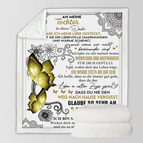 "An meine Tochter" Decke - Papillon