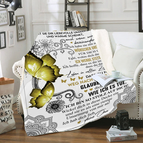 "An meine Enkelin" Decke - Schmetterling