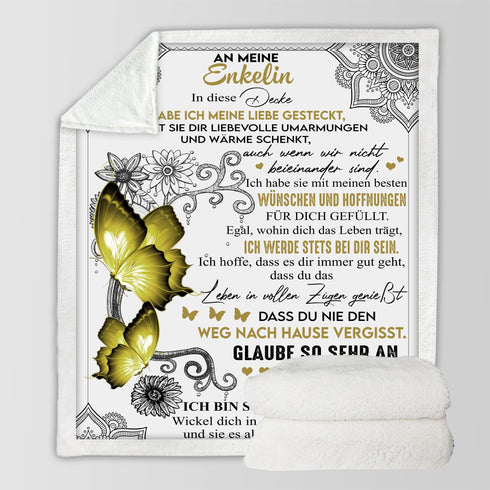 "An meine Enkelin" Decke - Schmetterling