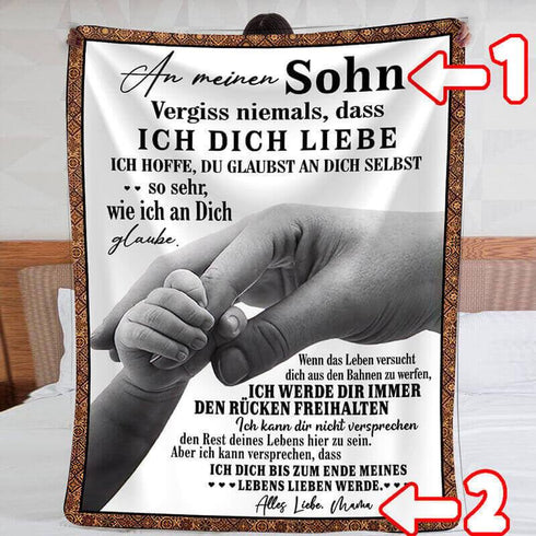 Divesart - Decke von Mutter zu Sohn - "Ich werde immer deine Hand halten"