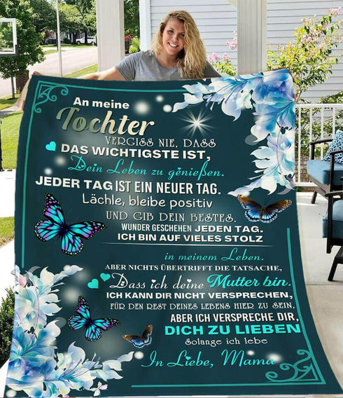 Divesart - Decke von Mutter zu Tochter - "Schneebedeckte Blumen"