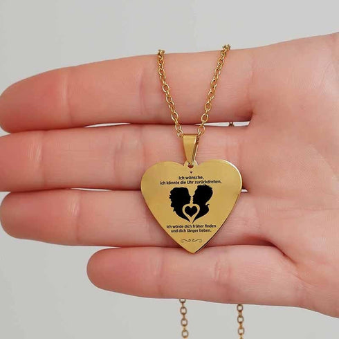 Zeit zurück - Herzanhänger graviert für einen geliebten Menschen