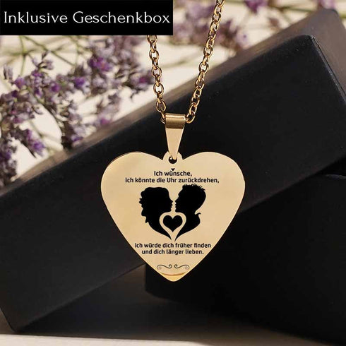 Zeit zurück - Herzanhänger graviert für einen geliebten Menschen