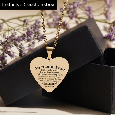Meine Liebe zu dir ist grenzenlos - Herzanhänger graviert von Mann zu Frau