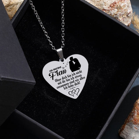 Zusammen sind wir alles - Herzanhänger graviert von Mann zu Frau