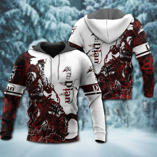Viking Dain II Ironfoot legend red and white style - Hoodie - HOOD08NGA291021