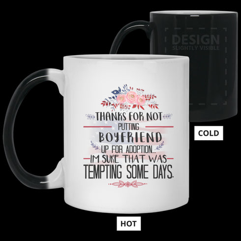 Gift For Future Parents In Law Thanks For Not Putting My Boyfriend Up For Adoption Mug