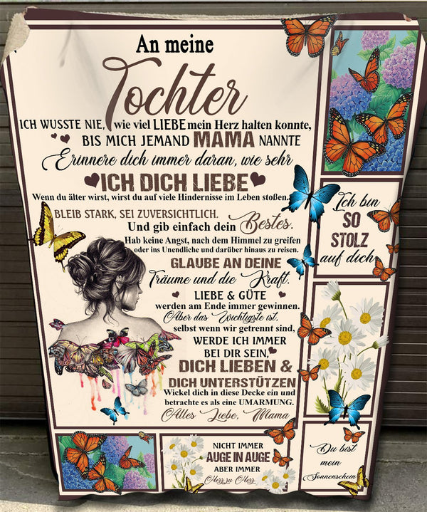 "An meine Tochter" Decke - Schmetterling