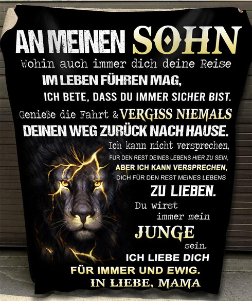 "An meinen Sohn" Decke - Lion Blitz