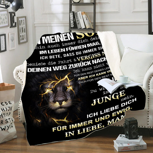 "An meinen Sohn" Decke - Lion Blitz