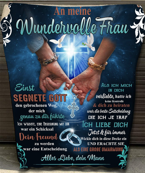 "An meine Frau" Decke - Kreuz