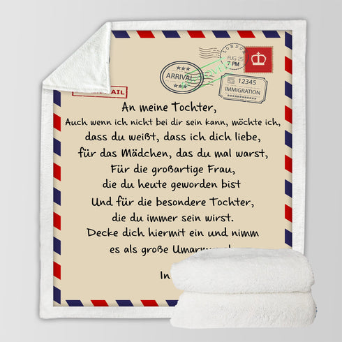 "An meine Tochter" Decke - Postkarte
