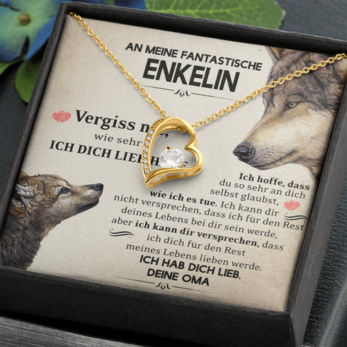 "An meine Enkelin" Halskette - Wölfin