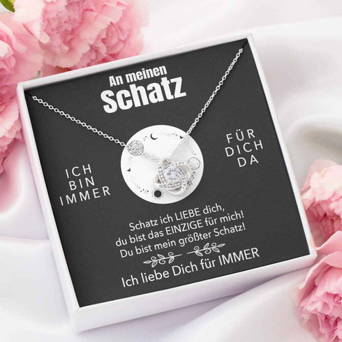 Weißgold Halskette - An meinen Schatz - Ich liebe Dich