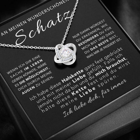 14k Weißgold Halskette - An meinen wunderschönen Schatz - Für Immer