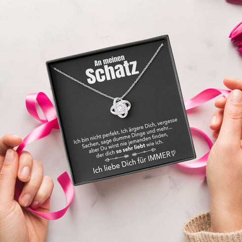 14k Weißgold Halskette - An meinen Schatz - Perfekt