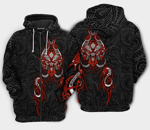 Viking Victory Red Sign Life Style - Hoodie - HOOD10NVC160921