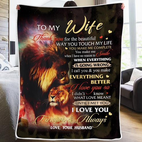 Husband to wife - i love you so - blanket - DivesArt LLC