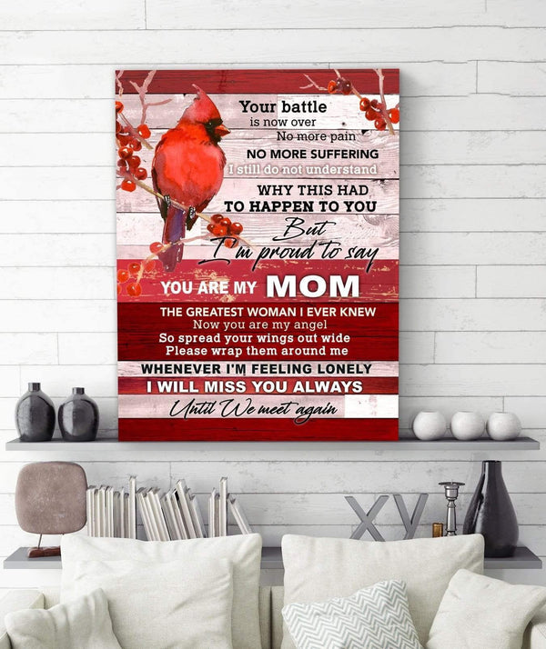 Your Battle Is Now Over No More Pain...Until We Meet Again - Gift For Mom For Mother's Day, Best Idea For Home Decor For Family - Matte Canvas Premium Wall Art Canvas