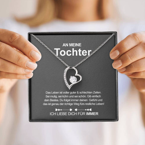 Divesart - Weißgold-Herzkette - An meine Tochter